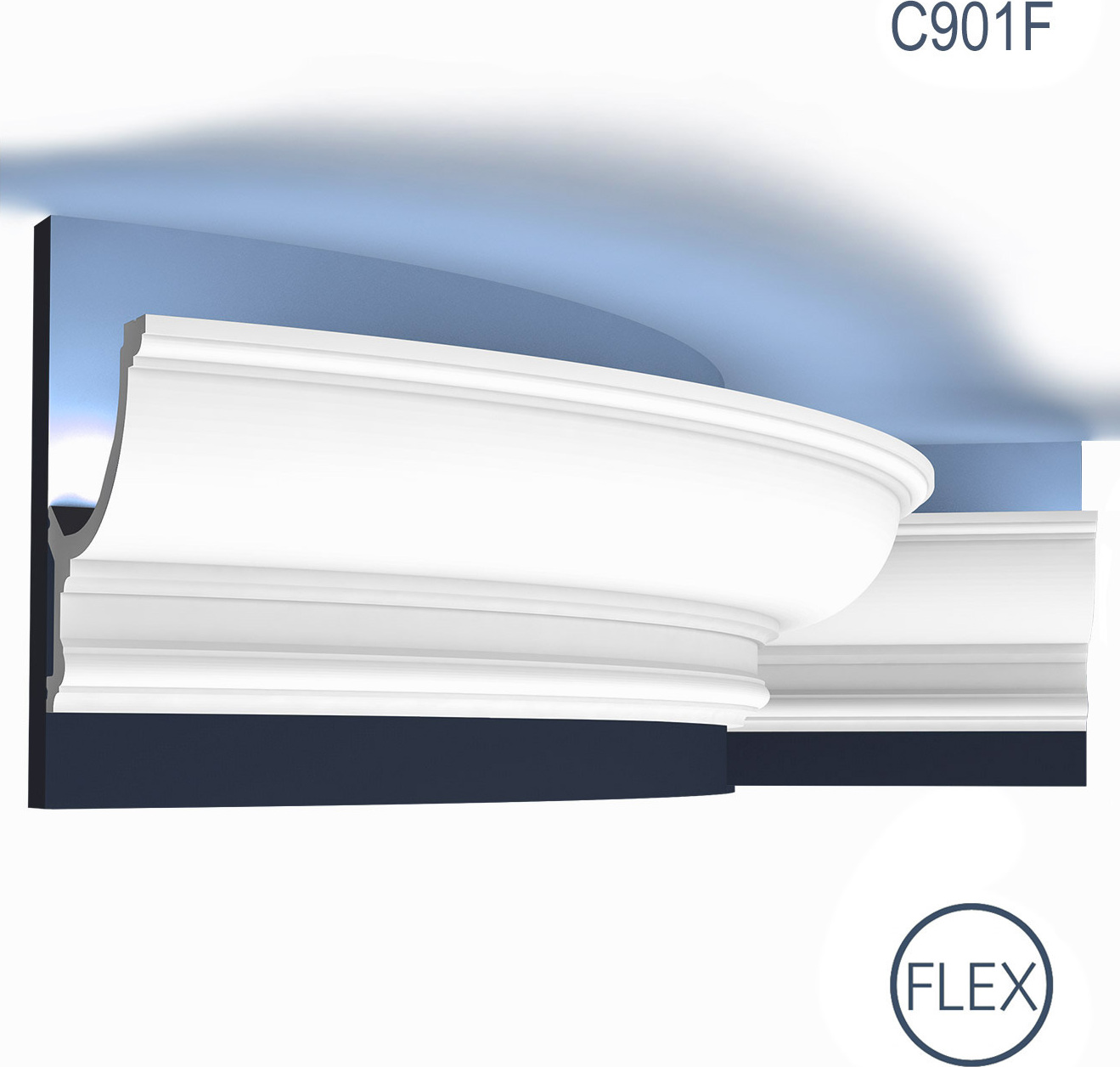 Orac Decor C901F LUXXUS flexi Stuckprofil Stuck Profil Eckleiste Deckengesims 2m