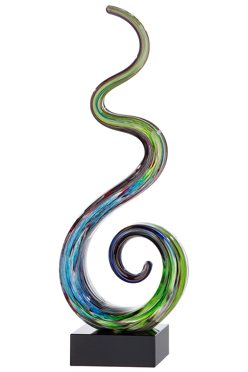Gilde Handwerk - Beeld - Sculptuur - Hart - Twisted Heart - Glas - Glasart - Multicolour - 8x17x36 cm