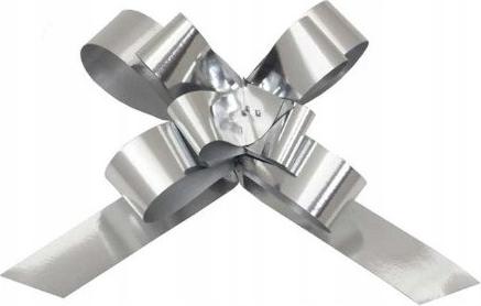 Papyrus Schleifenband 2 cm, 25 Stk. Silbermetall.