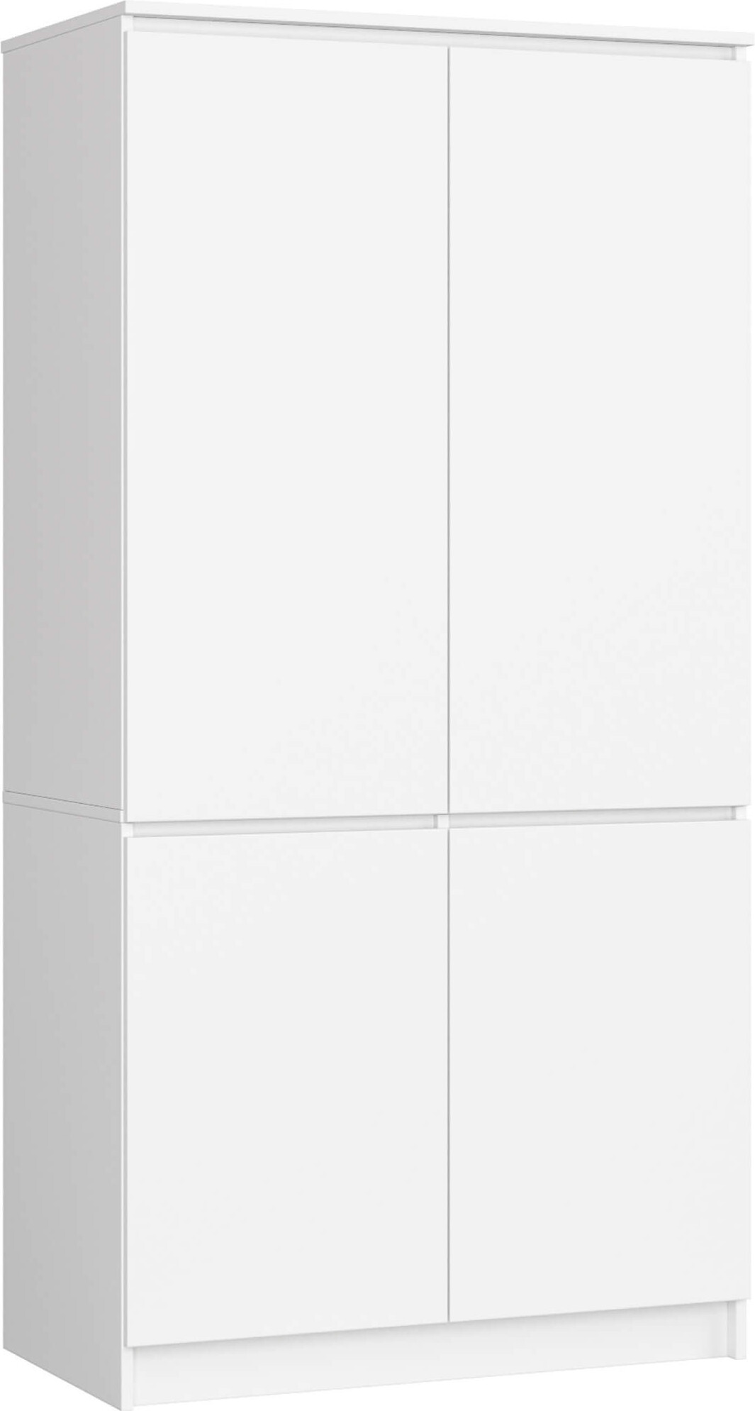 Kleiderschrank AKORD S90 Weiß 90 cm 4 Türen 4 Regalböden B90xH180xT51 cm SP0PSYSS904DBIA010
