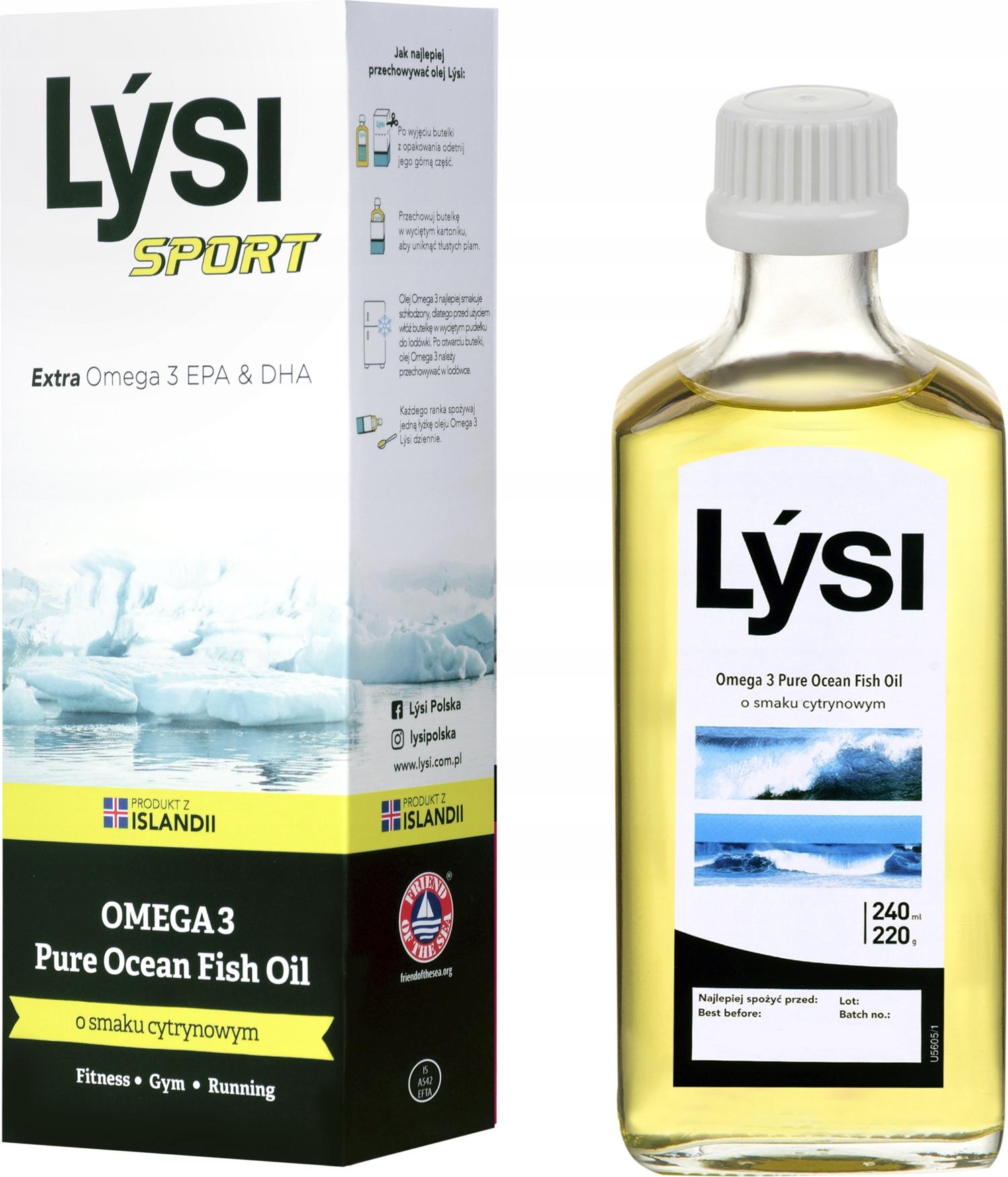 LYSI HF Lysi Sport Omega-3 Pure EPA DHA Lebertran Zitronengeschmack 240 ml
