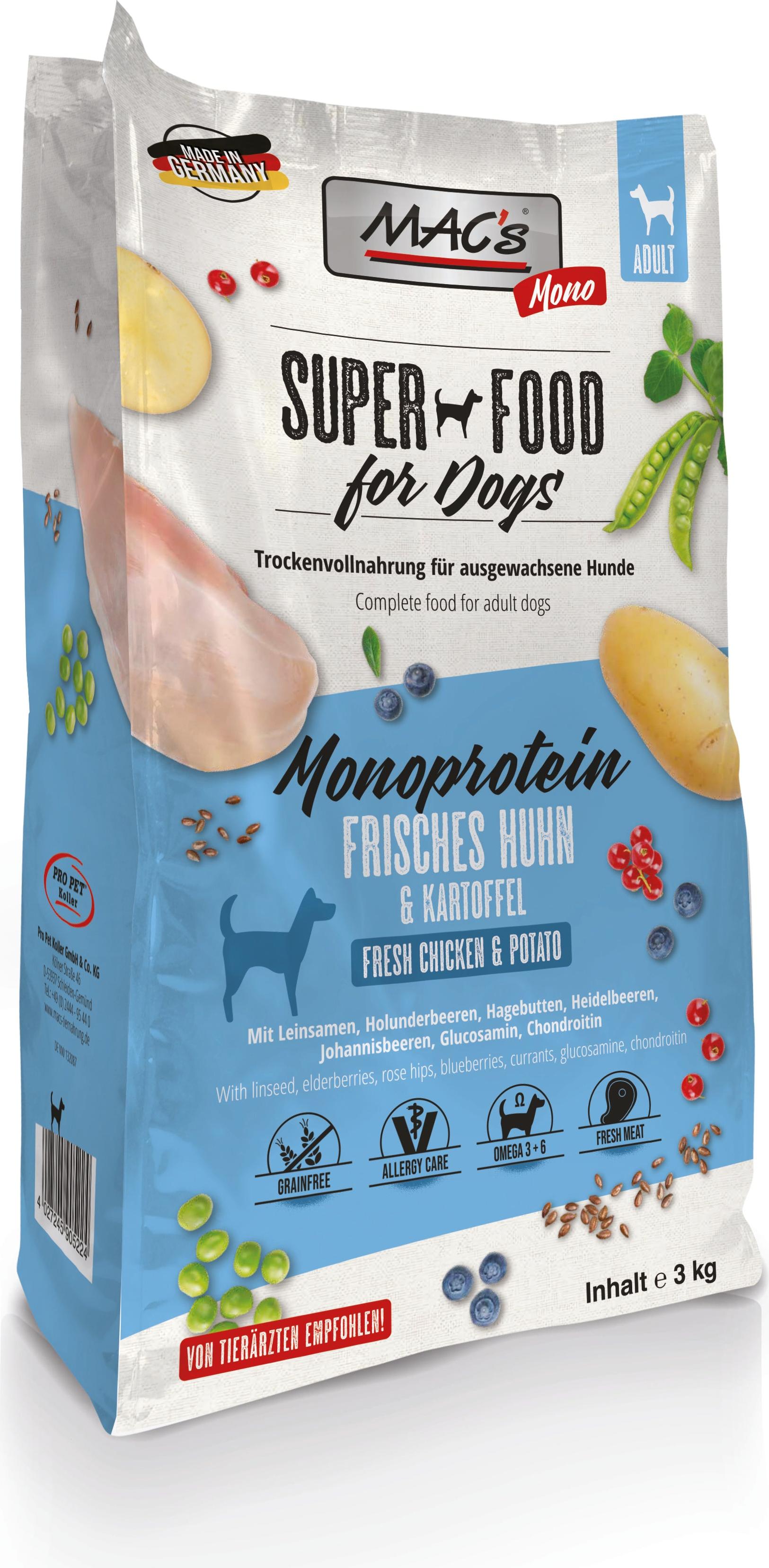 MAC's DOG Trockenfutter Mono Huhn 3kg 90522
