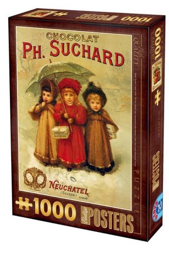 D-Toys Puzzle 1000 Alte Plakate, Schokoladenwerbung