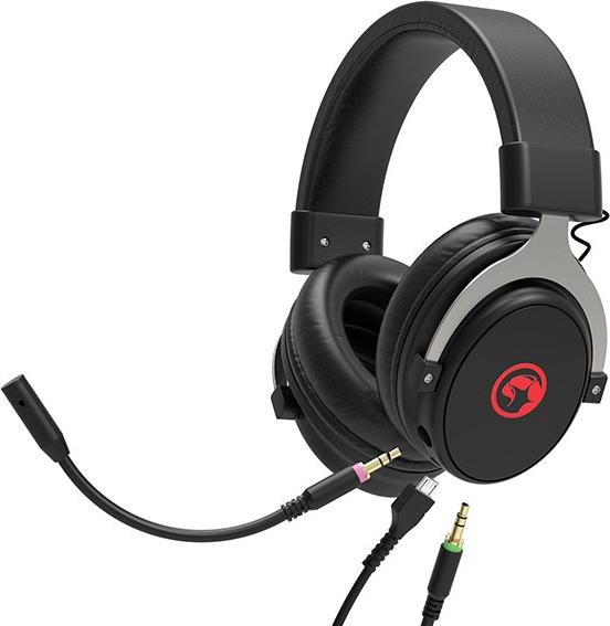 Marvo HG9052, Kopfhörer mit Mikrofon, Lautstärkeregler, schwarz, 7.1 (virtuell), rot beleuchtet, 7.1 (virtuell) US-Typ