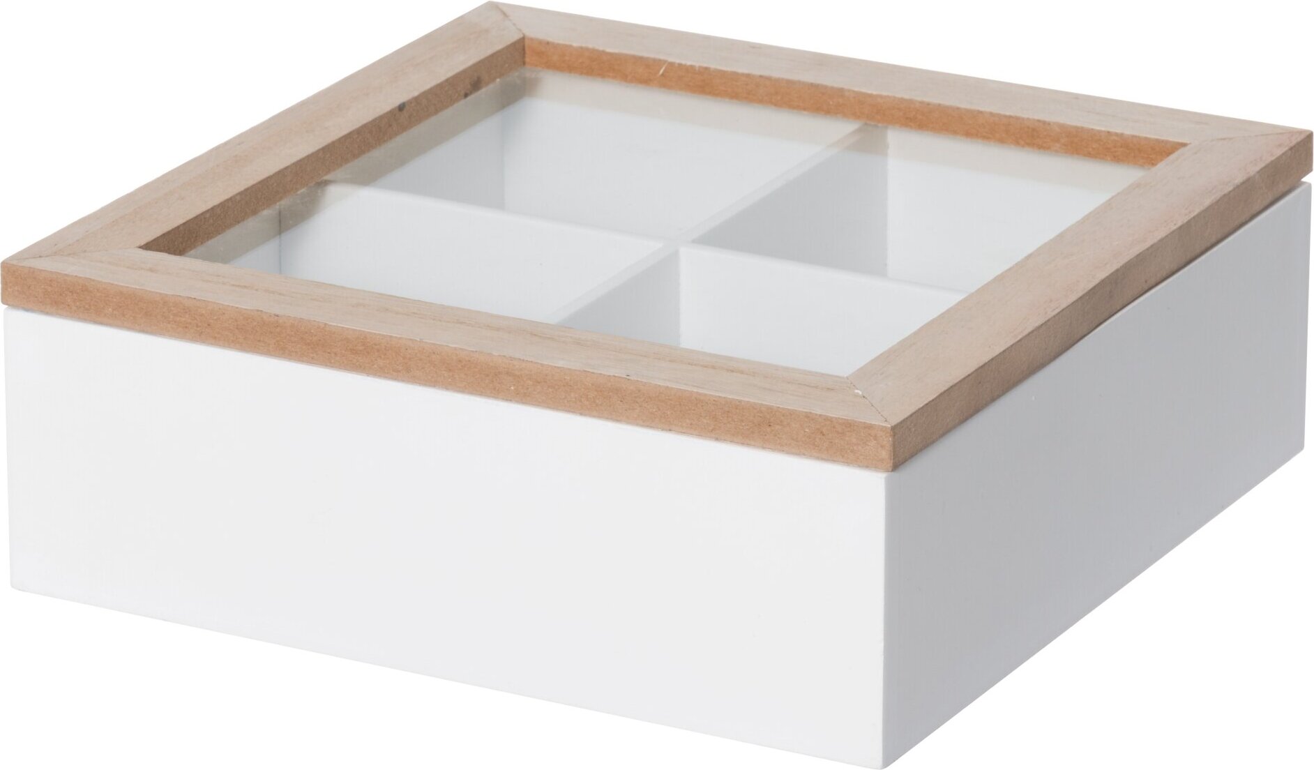 4LIVING Abschließbare Box mit Fächern, 20 x 20 x 7 cm