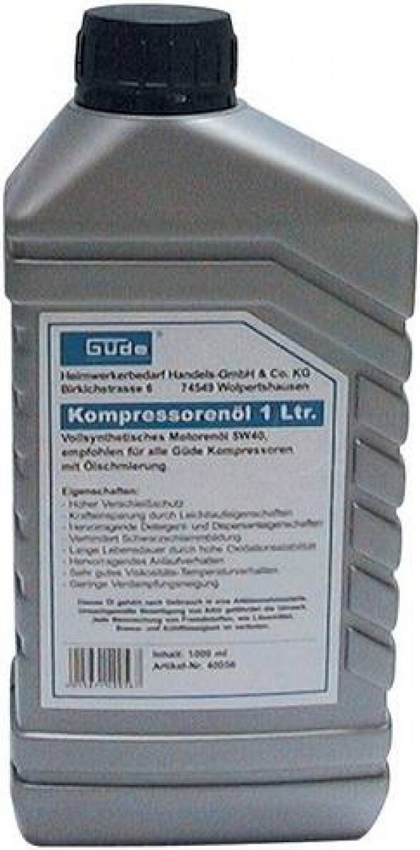 Kompressorenöl Güde 5W40 Vollsyntetic 1 L 40056