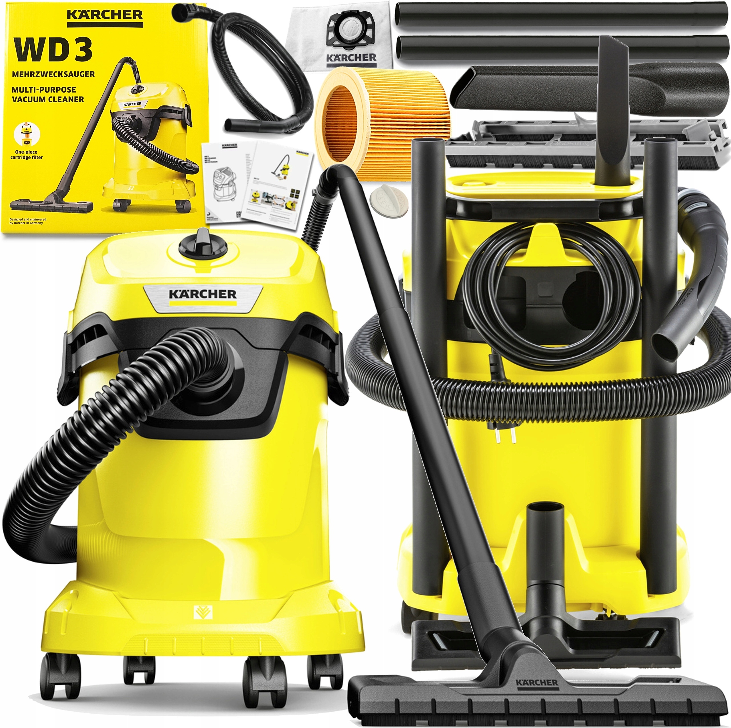 Karcher Staubsauger Wd 3 V-17/4/20 1000W 17L Nass Und Trocken Mit 4M Schlauch