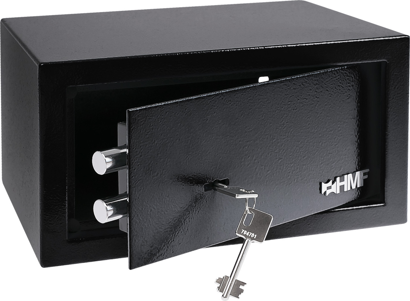 HMF 49217-02 Safe Tresor mit Schlüssel, Möbeltresor | 31 x 17 x 25 cm | Schwarz