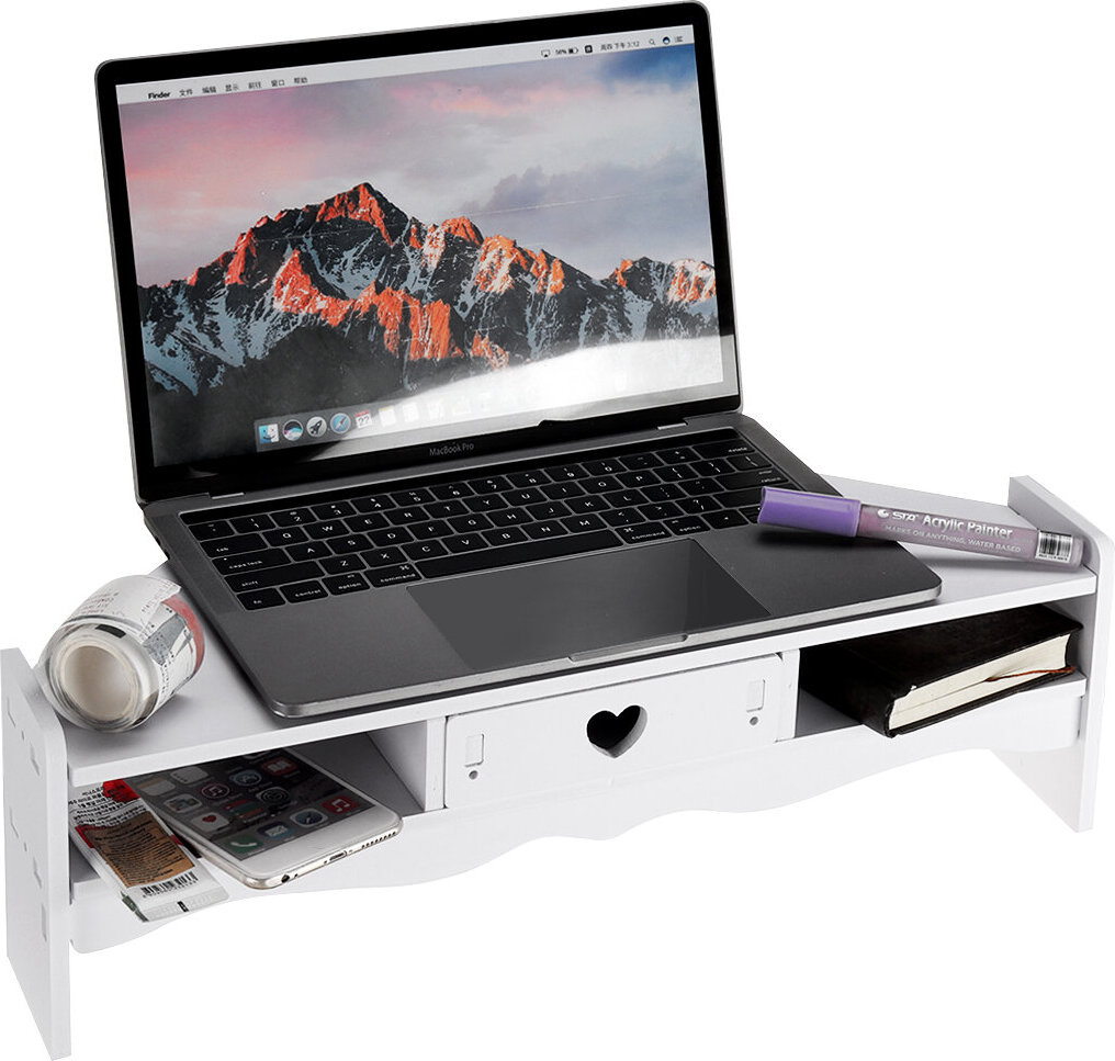 Computer Monitor Riser Laptop PC Stand Home Bürotisch Speicher Organizer Regal