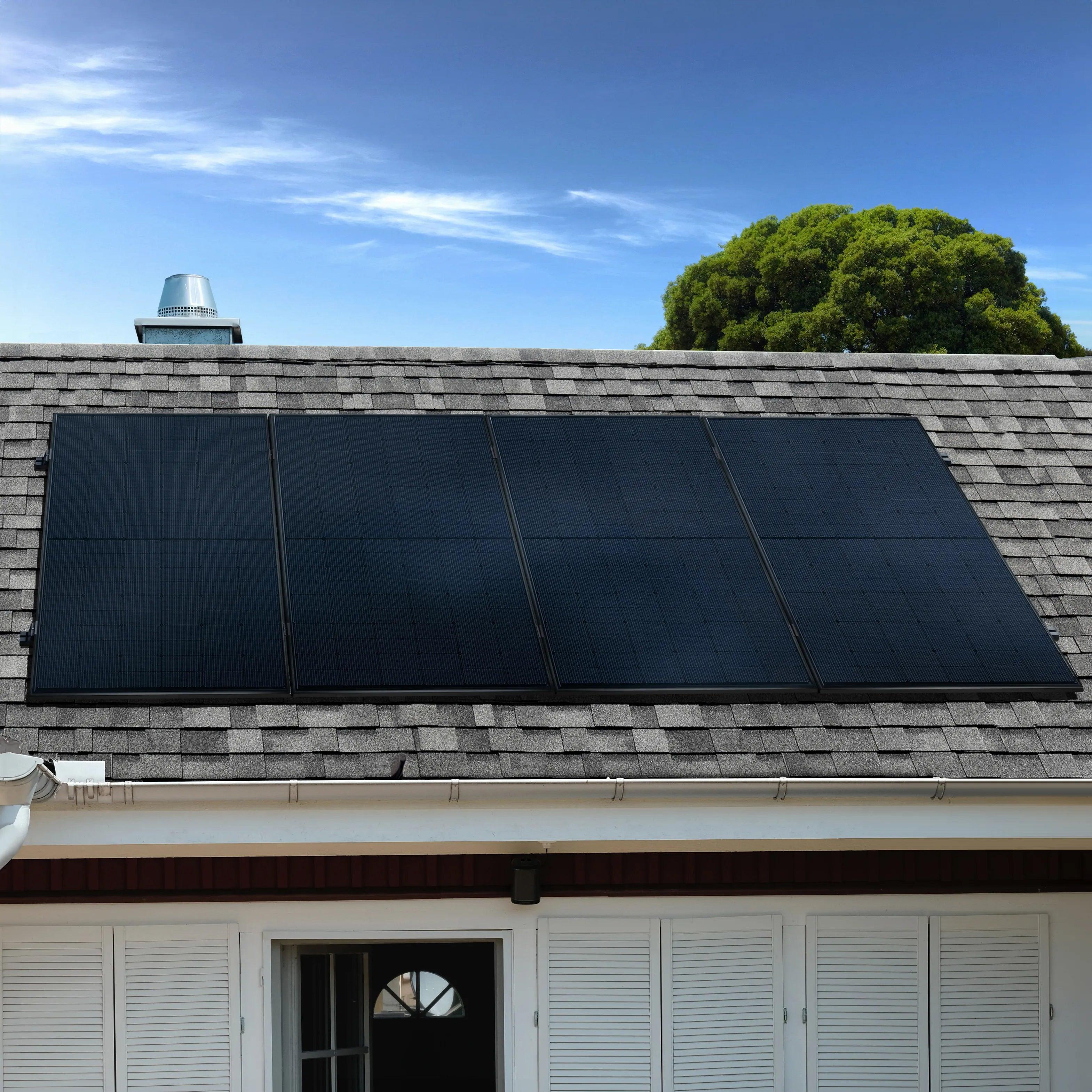 1800 Watt, Bitumendach, Bifazial Komplettset, Balkonkraftwerk, Germany 10m Anschlusskabel, Verbundmontage vertikal Image