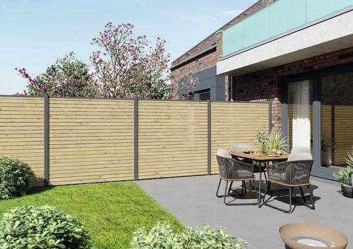 TETZNER & JENTSCH Zaun Teilelement Steckzaun Rhön 90 x 180 cm natur