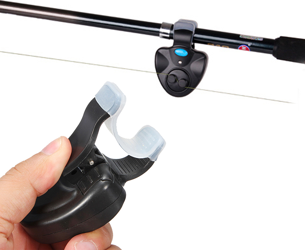 Bmen Elektronischer Fischbiss-Tonalarm LED-Lichtalarmglocke Angelrute Clip-On