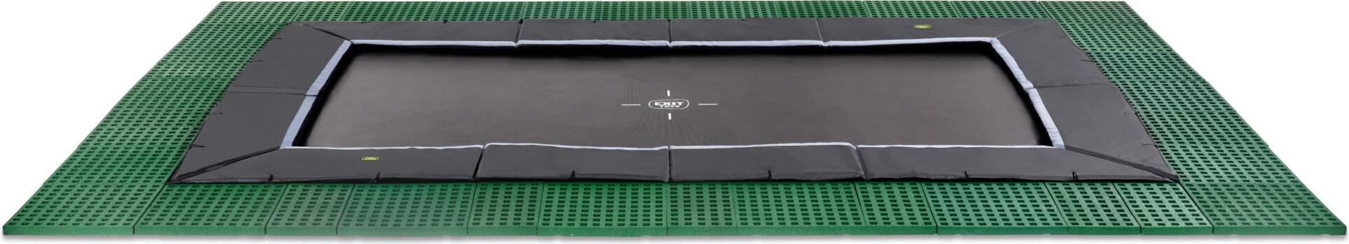 Trampolína EXIT Dynamic 305 x 519 cm, s bezpečnostnými dlaždicami Freezone, trampolína na zem, obdĺžniková, pre deti, čierna