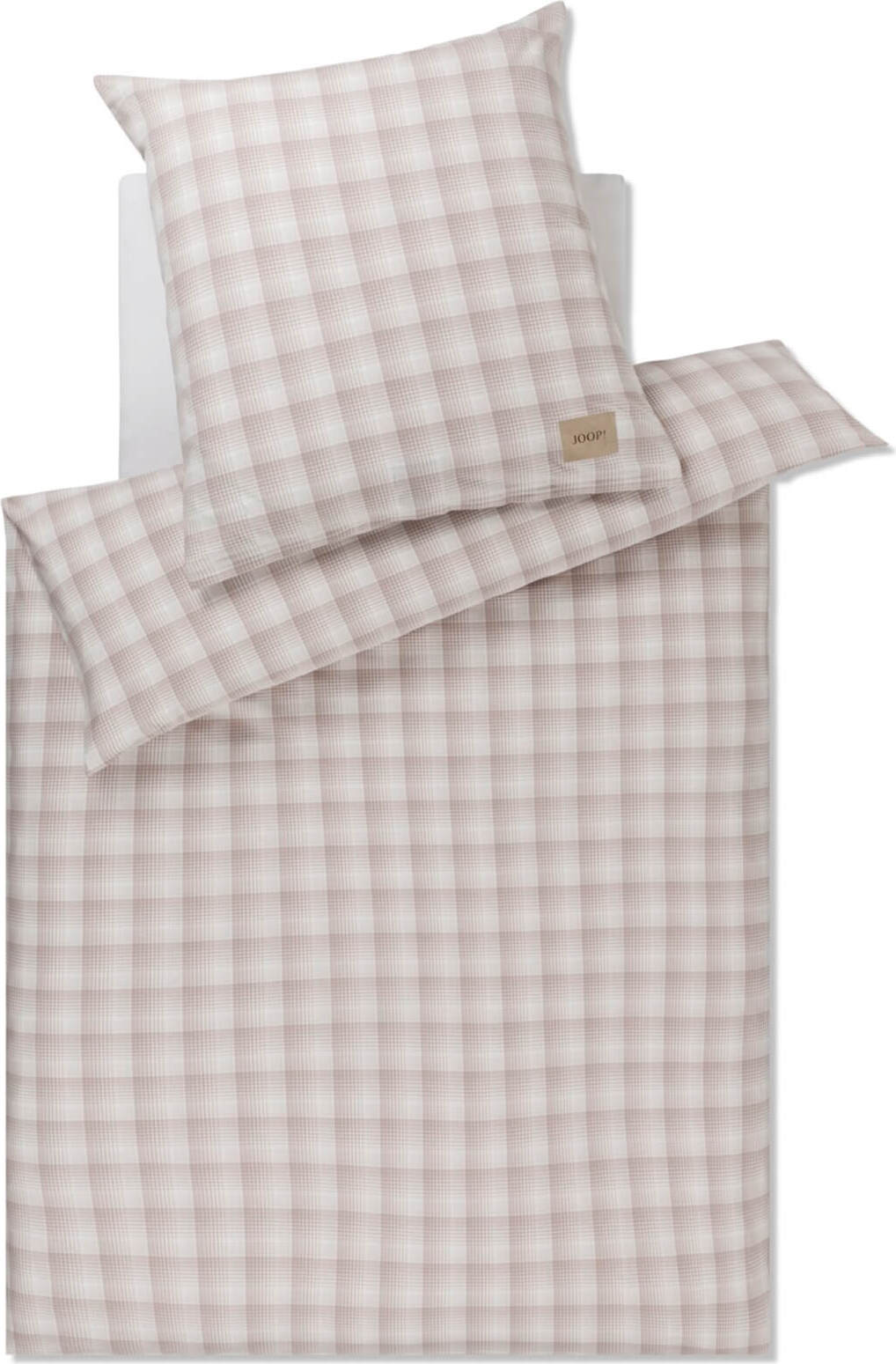 JOOP! Soft-Flanell-Bettwäsche Soft Checks Farbe cream Größe 240x220+2x80x80 NEW-16588