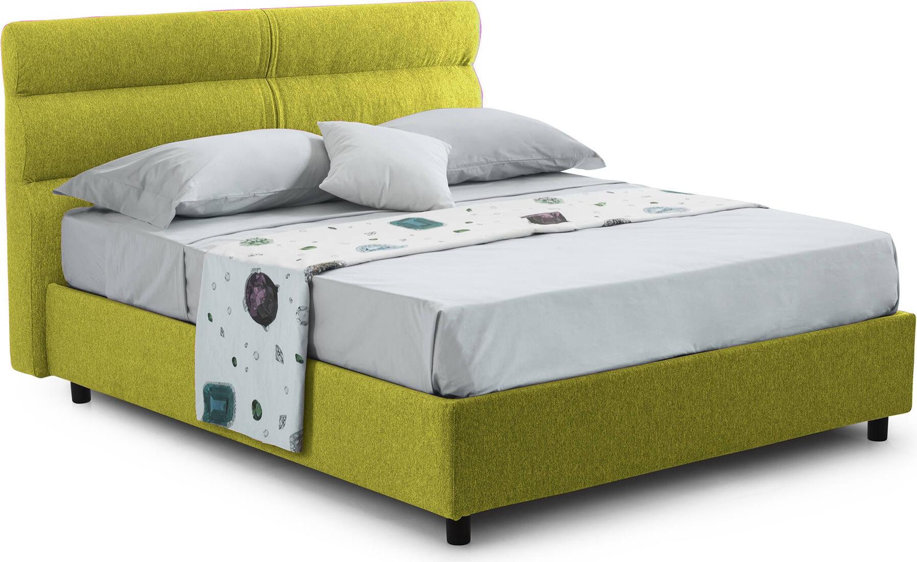 Einzelbett Dmora Adalpina Grün, mit waschbare Matratze inklusiv