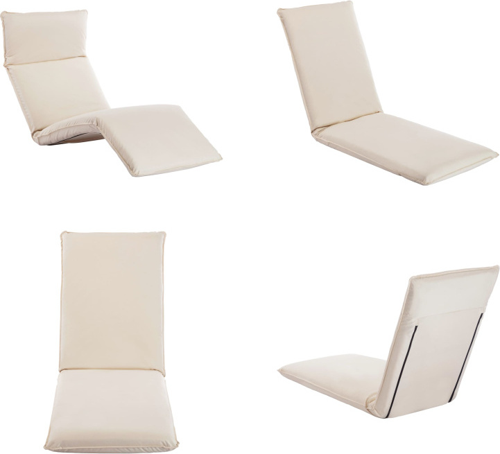 vidaXL Lehátko skladacie Oxford fabric Cream white - Záhradné ležadlo - Záhradné ležadlá - Ležadlá na opaľovanie - Ležadlá na opaľovanie
