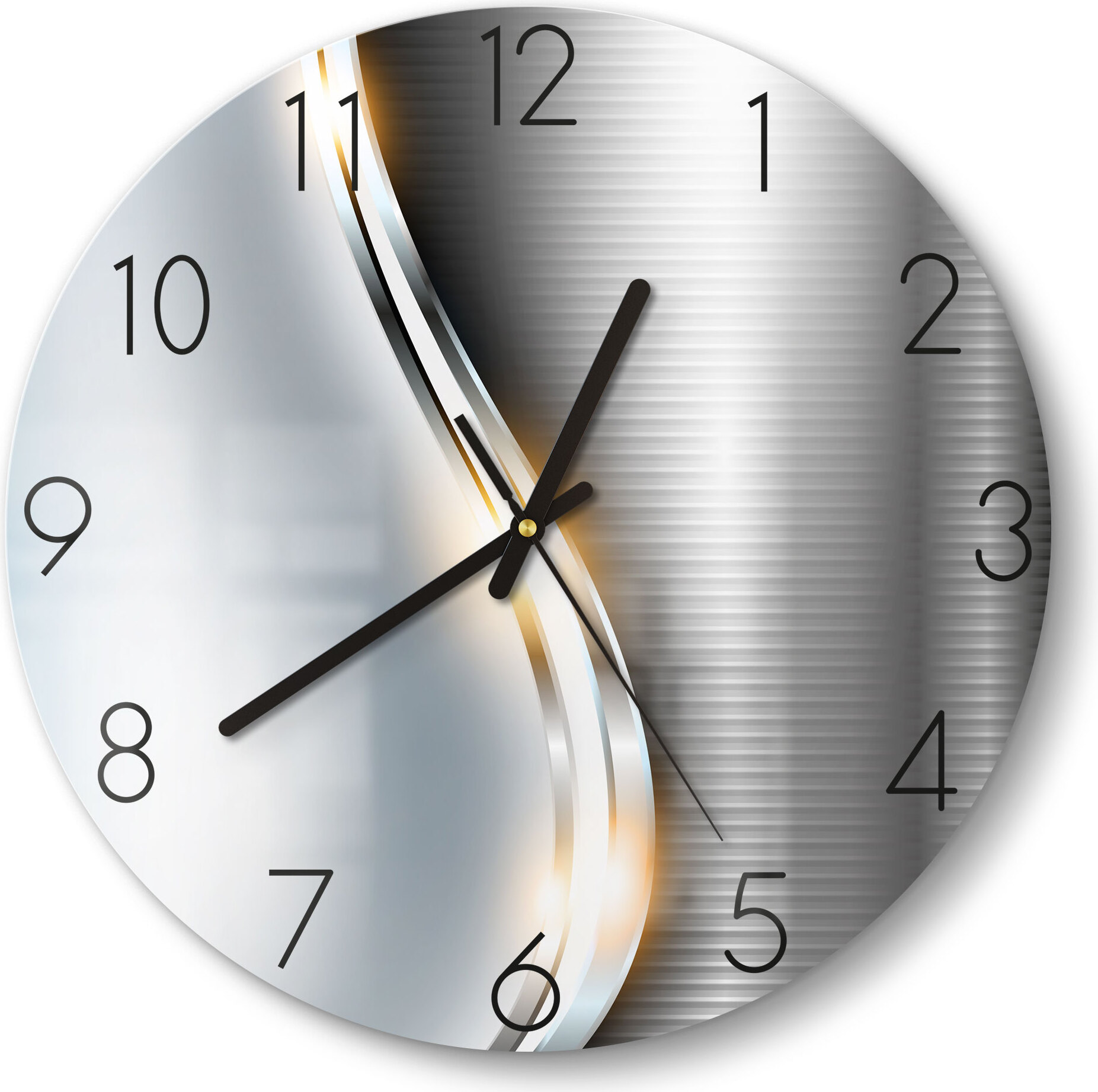 DEQORI Glasuhr Ø30 cm Zahlen 'Elegantes Vektordesign' Wanduhr Glas Uhr Design leise WC-D30-N-1196