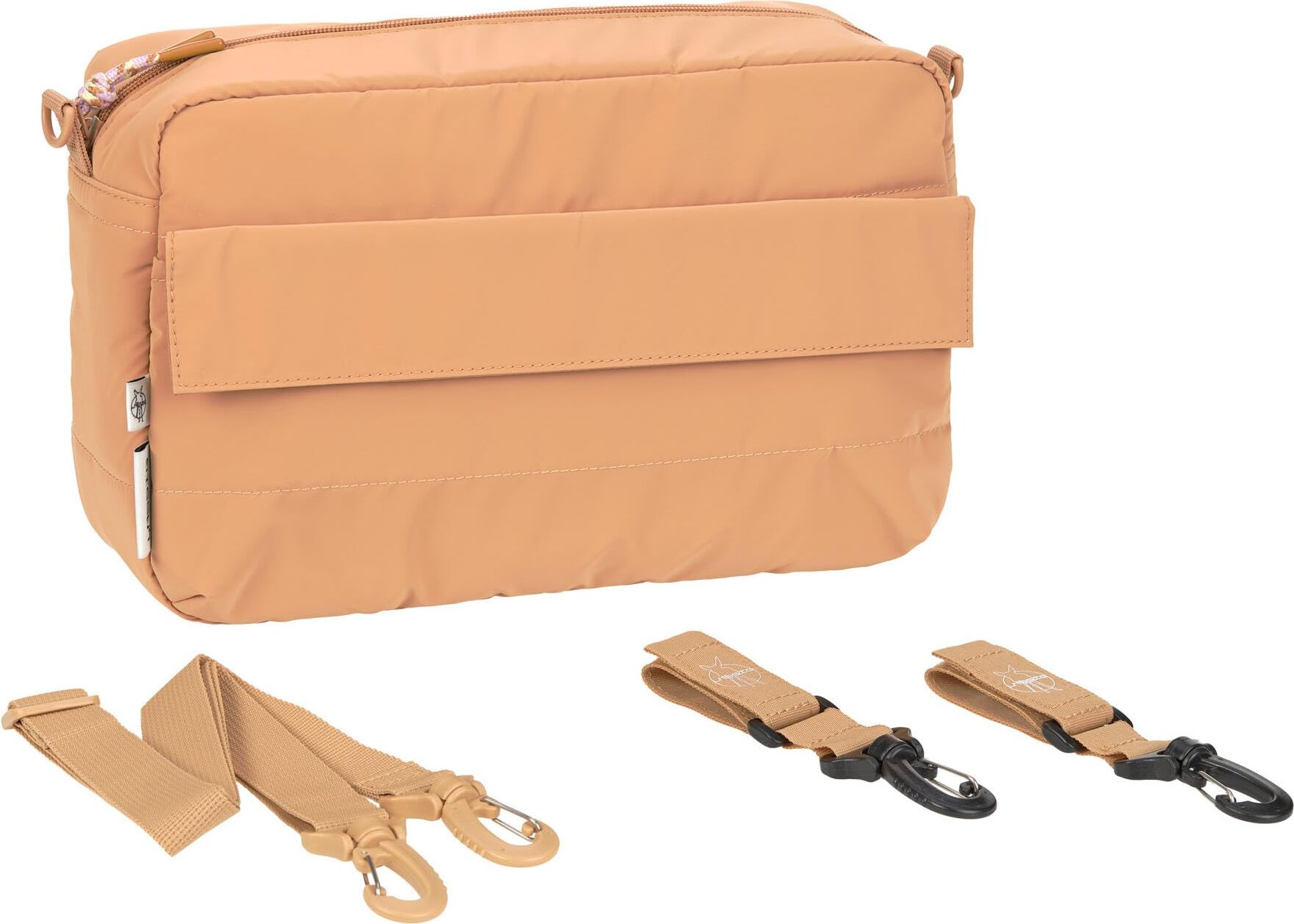 LÄSSIG Baby Kinderwagenorganizer Umhängetasche Kinderwagentasche inkl. Kinderwagenbefestigung/Casual Buggy Organizer Bag camel