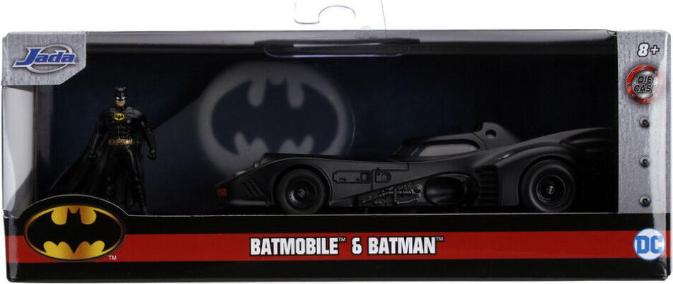 Jada DC Comics Batmovil 1989 Metallauto und Batman-Figurenset