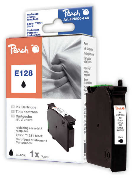 PEACH Epson Stylus E128, S22, čierna, T1281