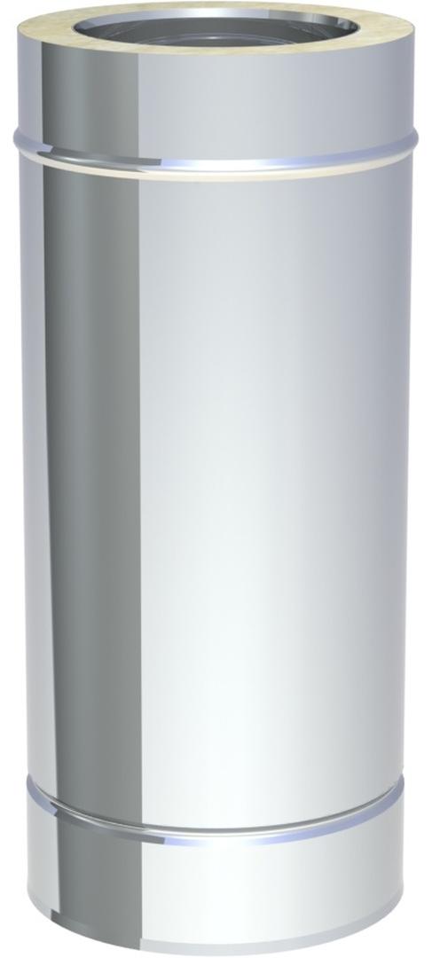 Jeremias DW-FU Doppelwand Edelstahl Schornstein Längenelement 100mm 500mm für Öl Gas Festbrennstoffe