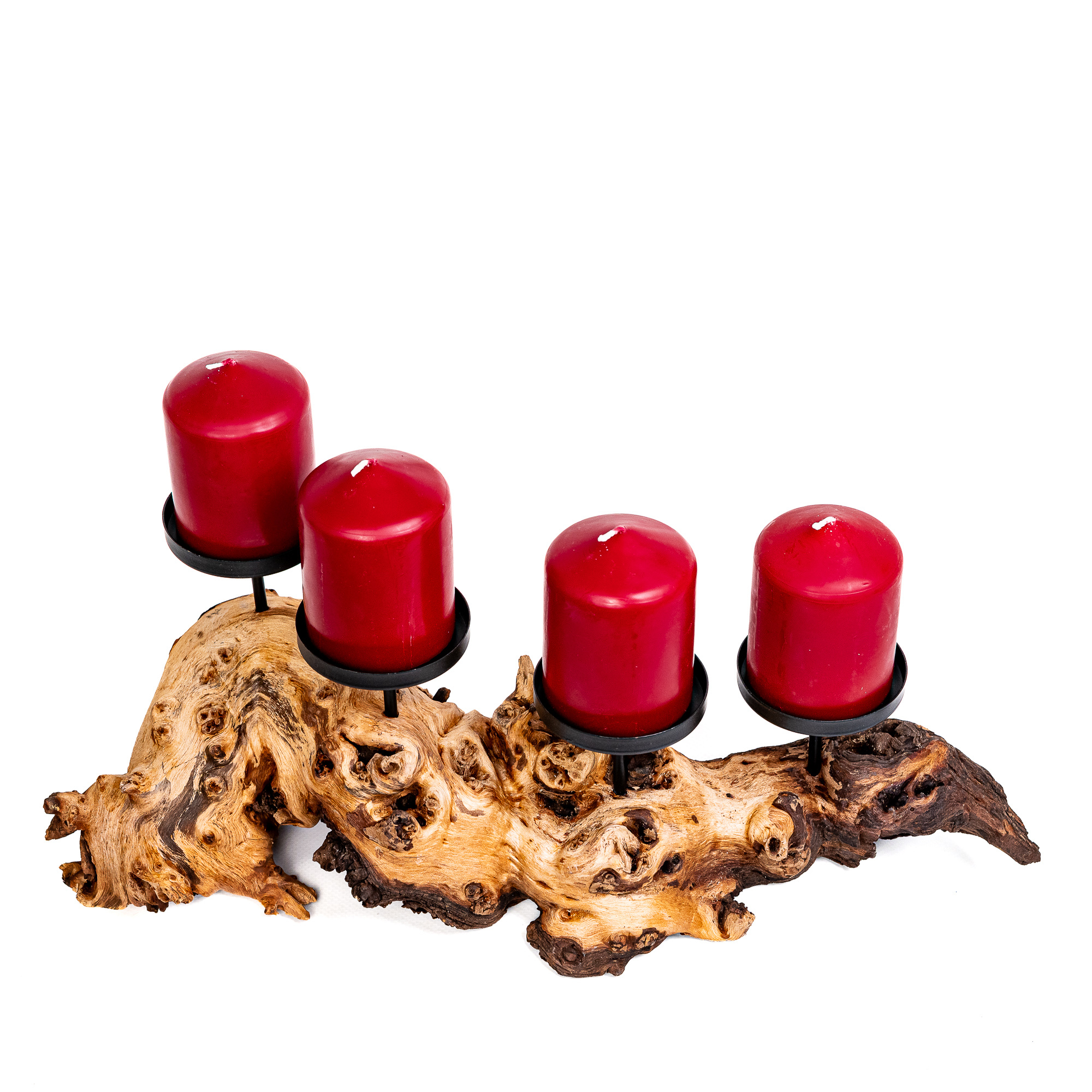 4x Kerzenhalter Schwarz 6.8cm - Metall Kerzenständer Für Weihnachtsdeko