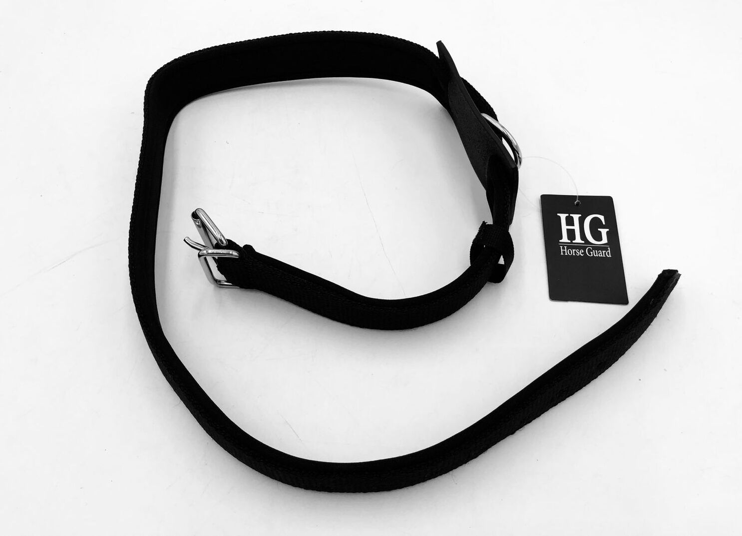 Horse Guard Halsriemen Band Anbinde Halsring Gurt Halfter Pferd schwarz Nylon Horseguard-37