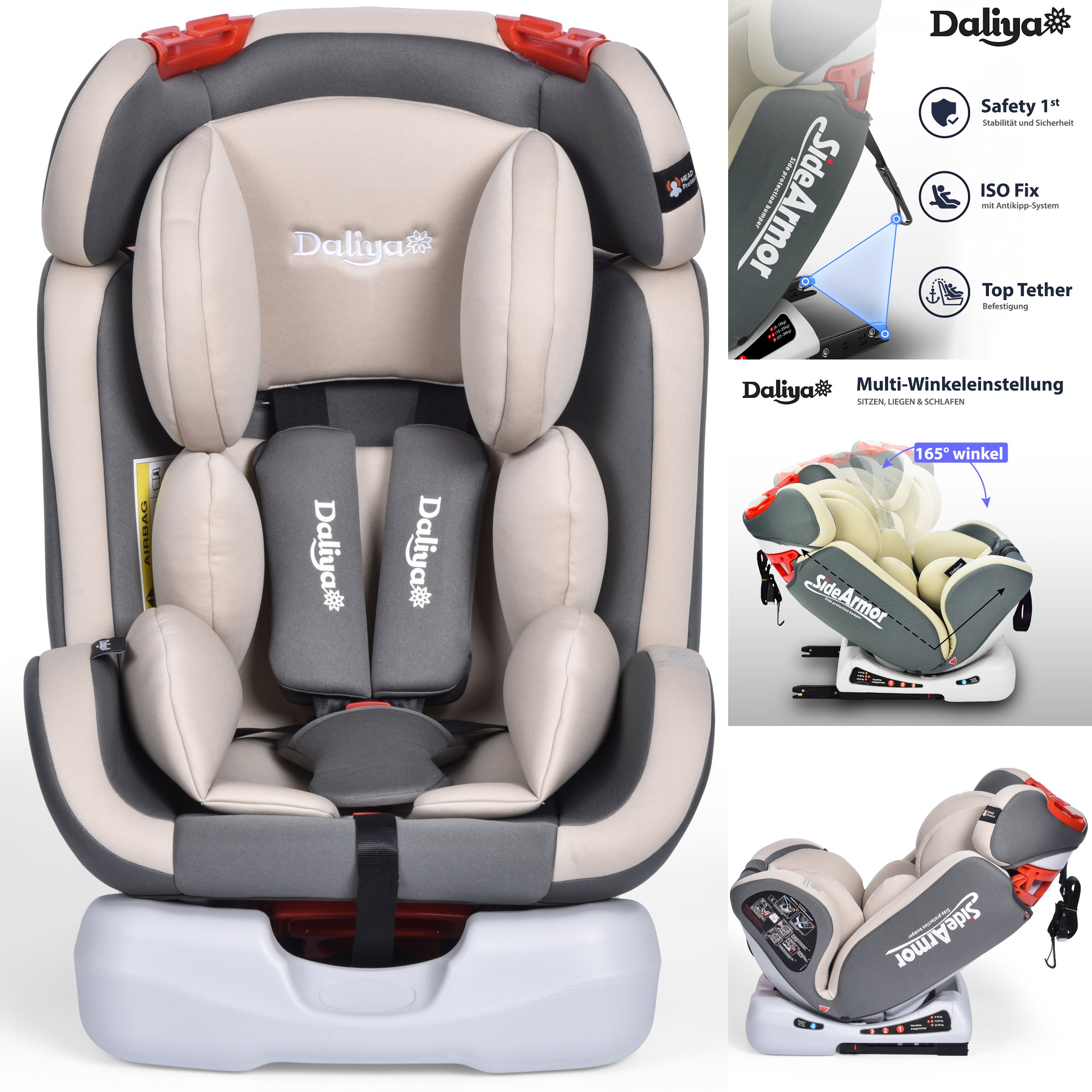 Isofix Auto Kindersitz 0-36kg Gruppe 0+1+2+3 ECE Autositz 360° drehbar  XOMAX 916