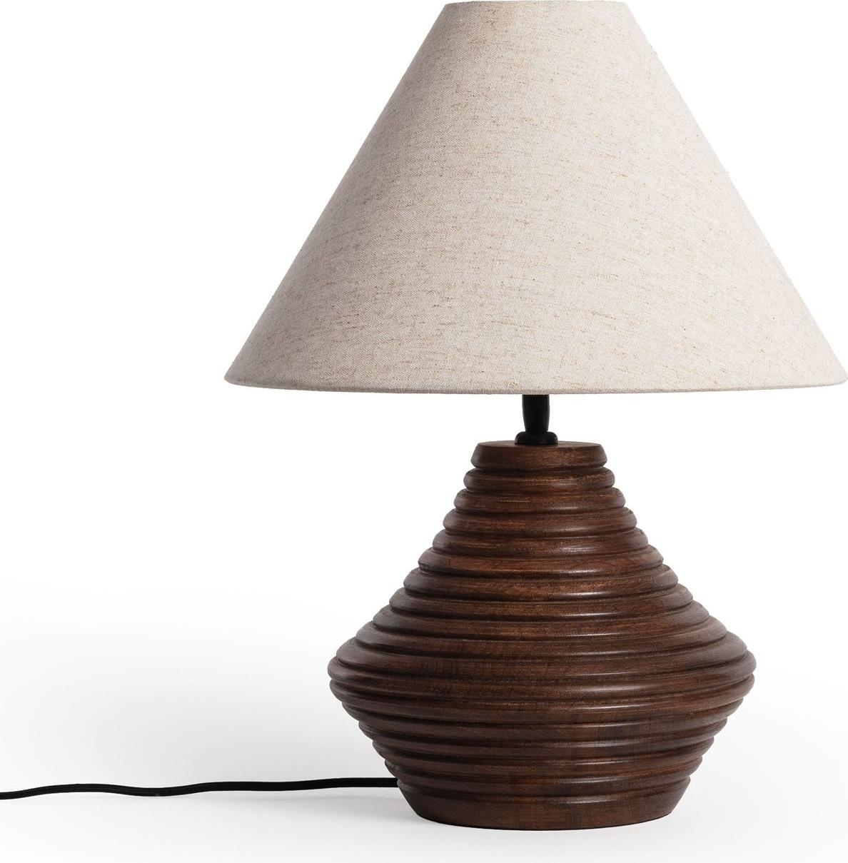 Tischlampe Holz Akriti ILUZZIA Weiß