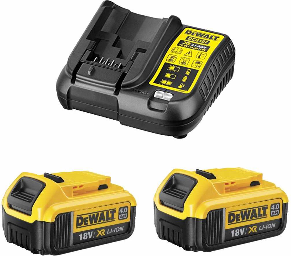 Power Set DeWALT (2 x 18V 4,0 Ah + DCB107) Nicht verfügbar