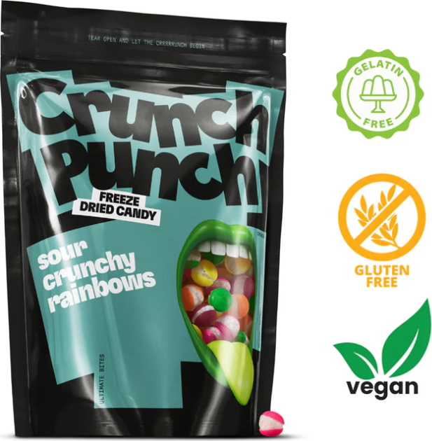Crunch Punch Freeze Dried Candy Sour Crunchy Rainbows 100g