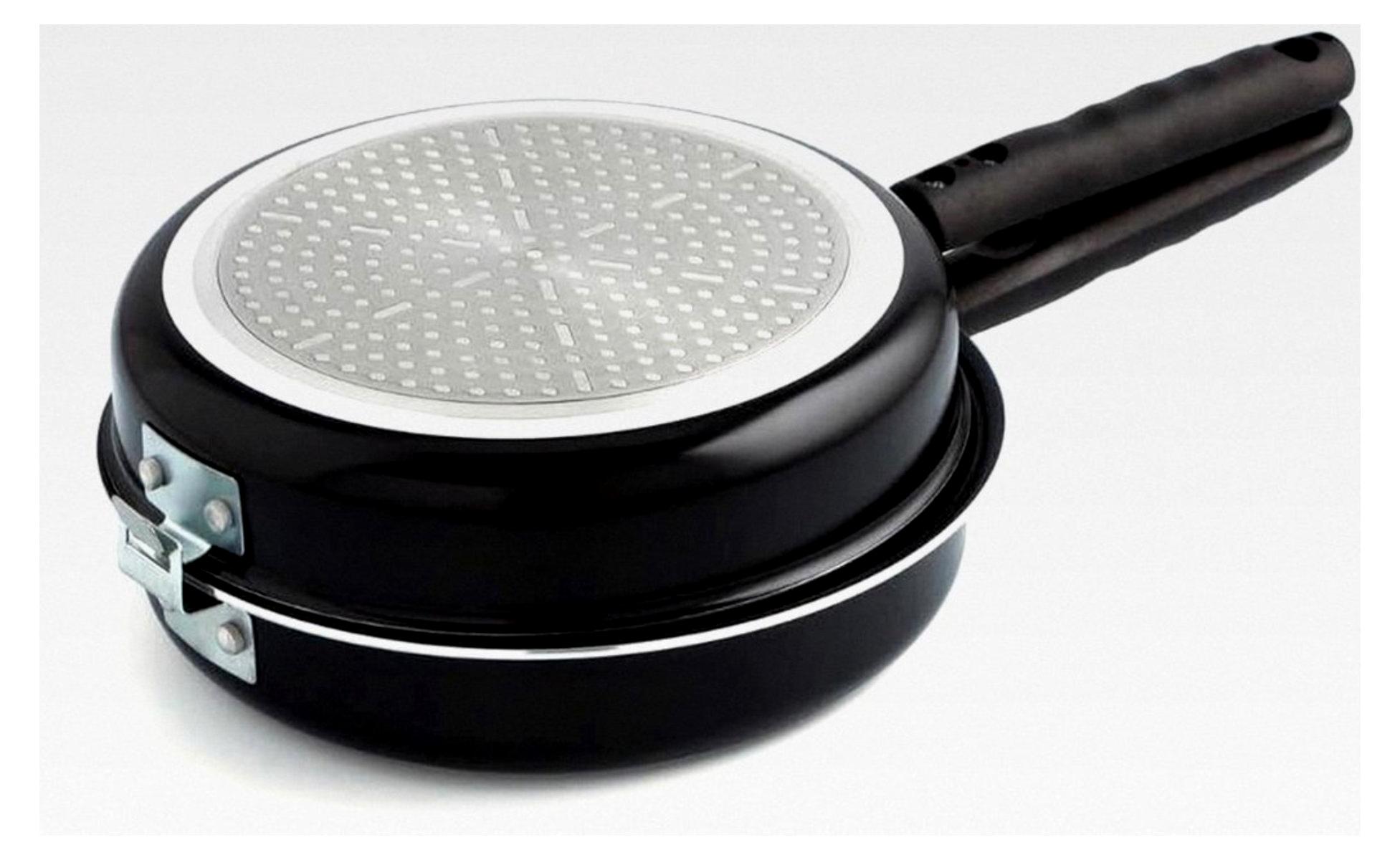 Markenlos Omelettpfanne 20 cm schwarz Gemustert Aluminium