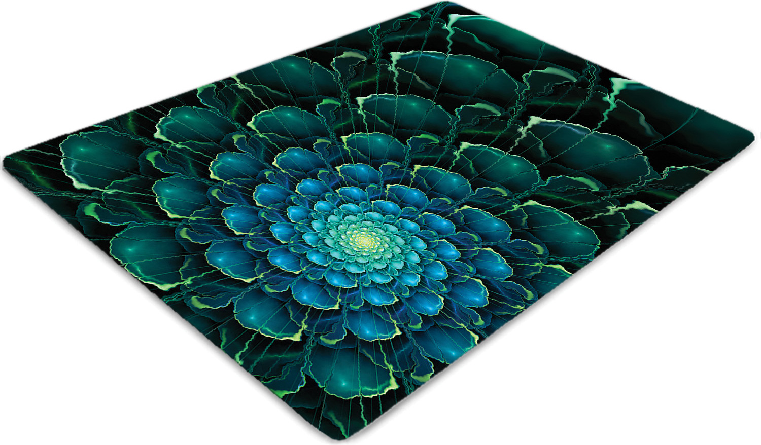 Podlahová ochranná podložka - Ochranná podložka pod stoličku - Podlahová podložka - 100x70 cm - Zelený kvet