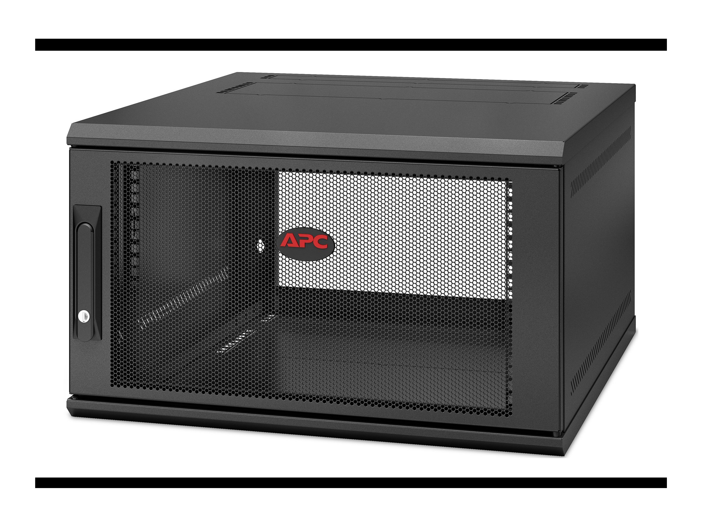 APC NetShelter WX AR106SH6, 6U, 19-Zoll-Patchschrank, Wandmontage, vormontiert, 600 mm tief, Wandmontiertes Regal, 6U, 90 kg, Schwarz