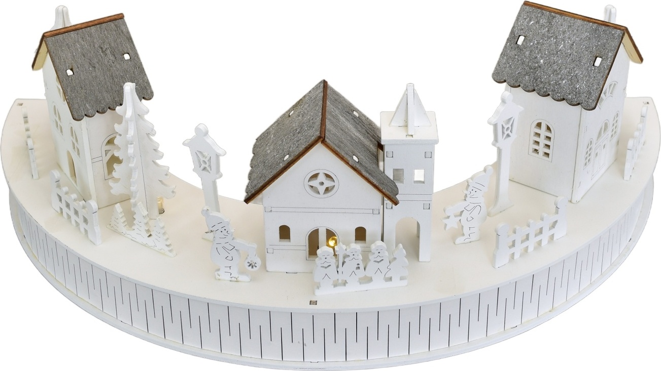 DOMMIO Holzdorf mit LED-Häusern 14x40 cm