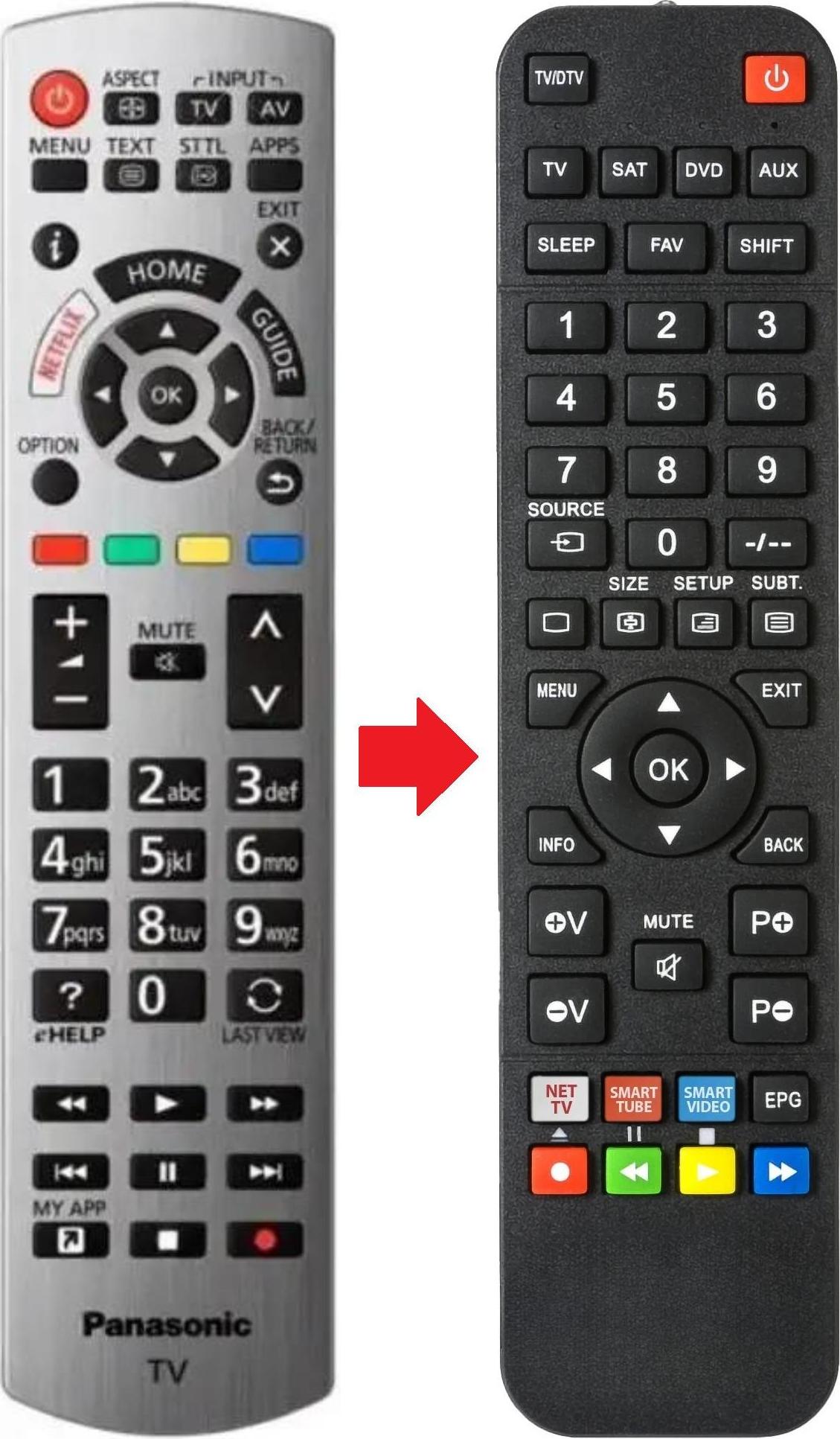 ARKAIA Fernbedienung geeignet für PANASONIC TX-49FX600E | TX-49FX603E TX-49FX600E | TX-49FX603E | TX-49FX620E