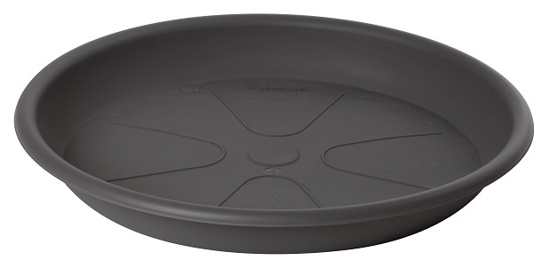 Vaso quadrato con sottovaso grigio Lofly