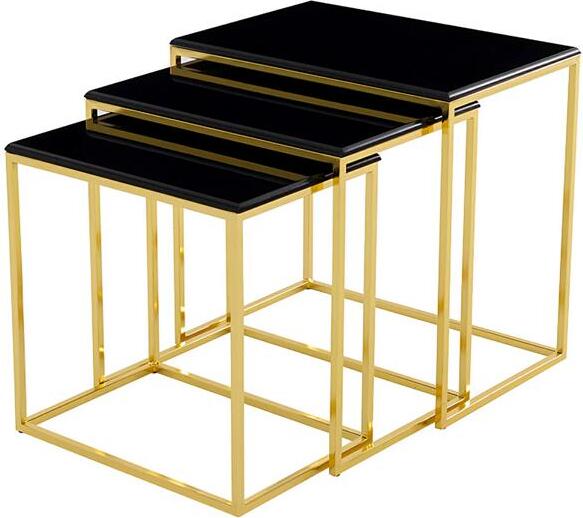 Modern Schwarz Couchtisch 3x Couchtische Wohnzimmer Hochwertig Möbel Designer