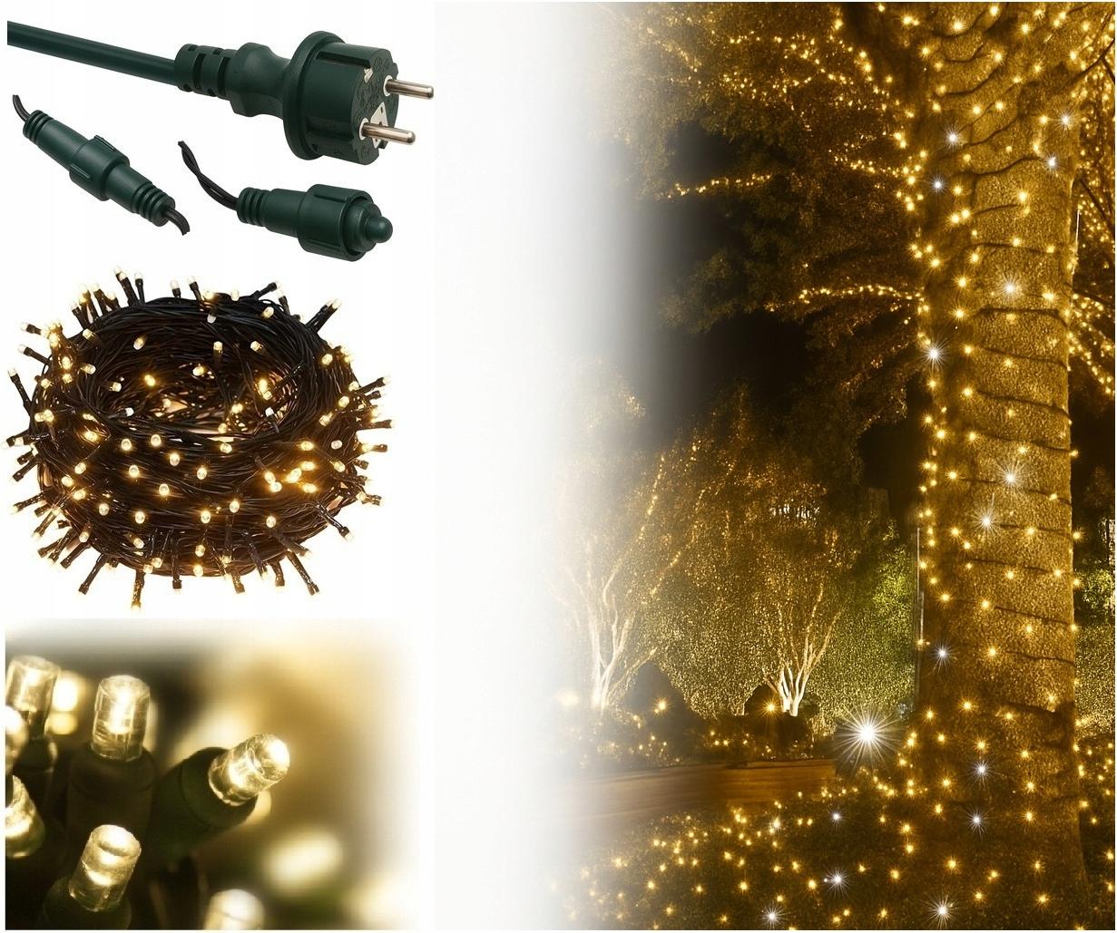 ROSNEK Weihnachtslichter - 1000 Led - 54 M - Warmweiß - Außenbeleuchtung