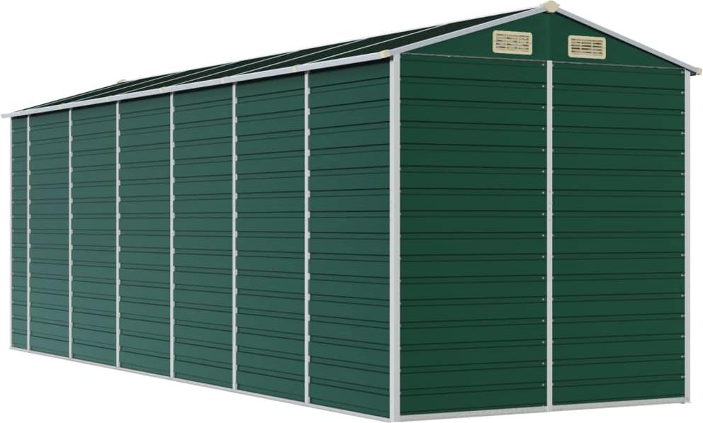 vidaXL Záhradný prístrešok zelený 191x555x198 cm Pozinkovaná oceľ