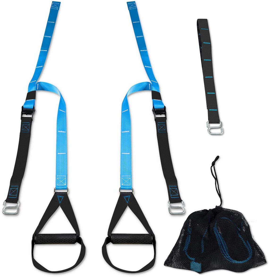 COSTWAY Schlingentrainer laengenverstellbar, Sling Trainer Set mit Tueranker, Schlingentraining Set fuer Ganzkoerpertraining, bis zur 180kg belastbar SP36920