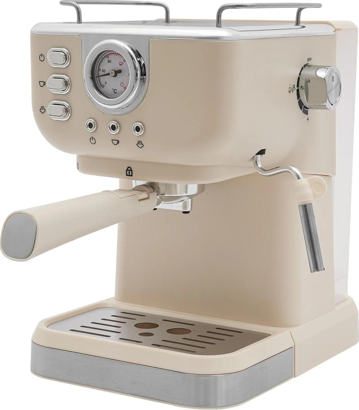 Espressomaschine - Halbautomatisch - Druck 20 Bar - Leistung 1050 W - Wassertank 1,5 L - EU-Stecker 220-240 V 50-60 Hz - Tassenhalter - Weiß