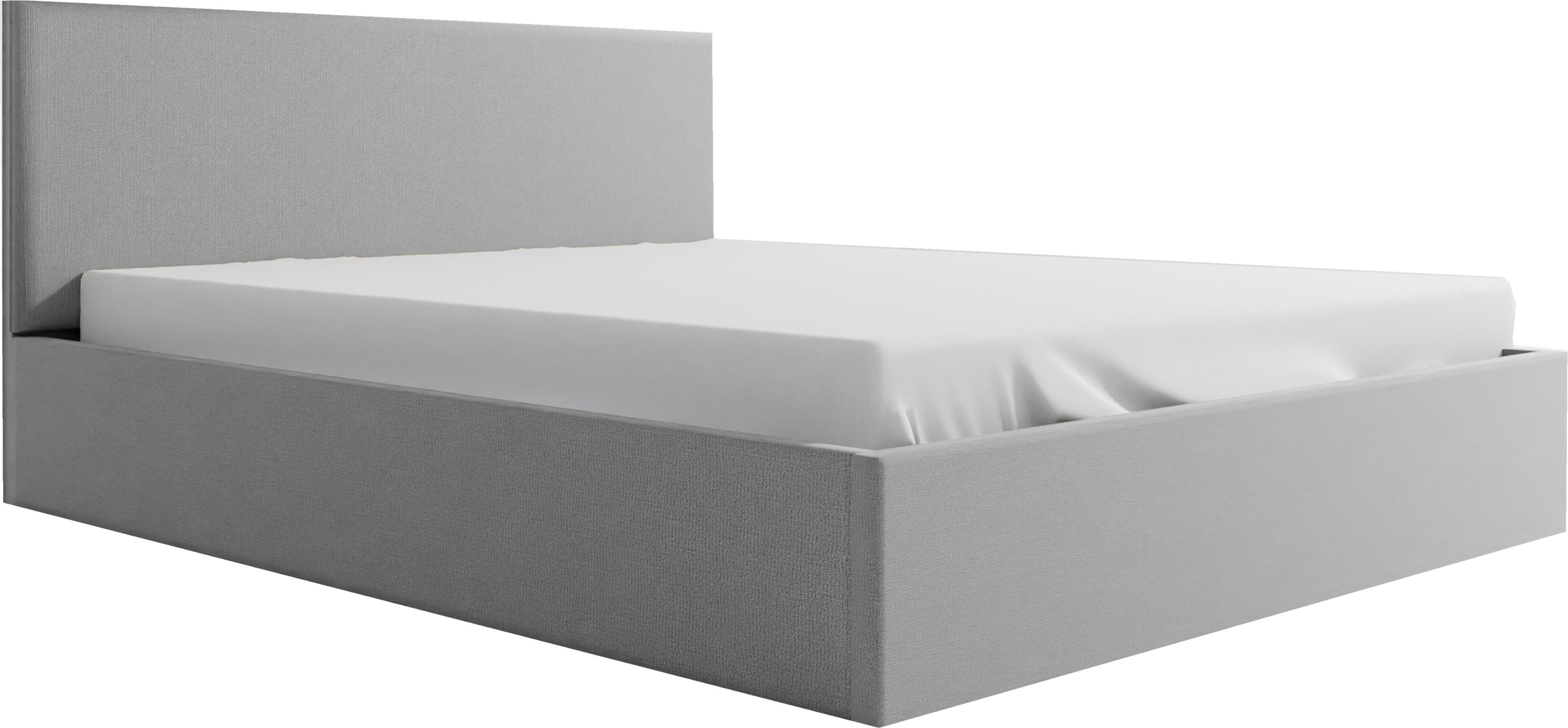 Schlafzimmer-Polsterbett NEFRYT 190x212x90 cm Liegefläche: 180x200 cm Mit Bettkasten, Metallrahmen, Hebesystem-Gasautomatik, Kronos-StoffPolsterstoff Robuster Rahmen - Esche