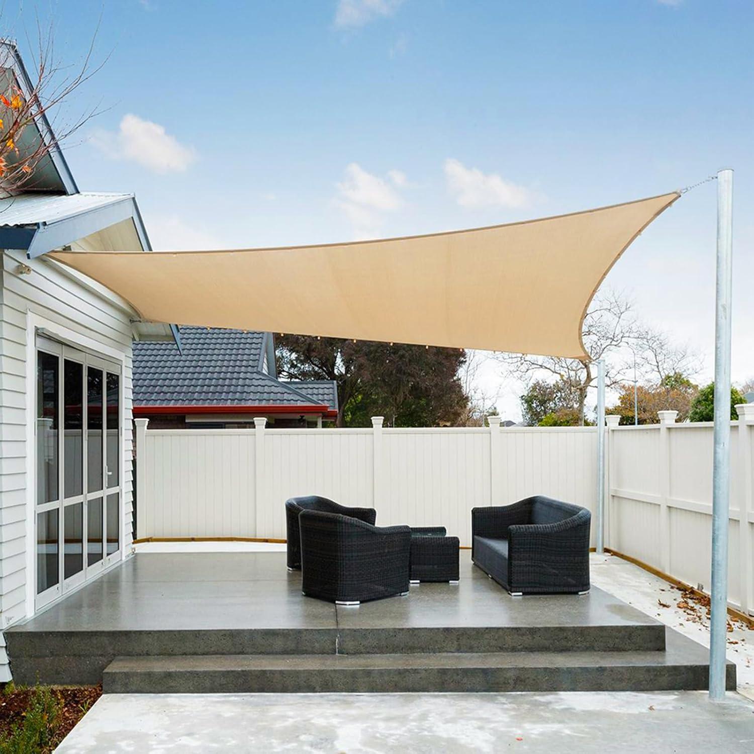 bez marki AXT SHADE 2,5x4,5 m rechteckiges sandfarbenes Sonnensegel