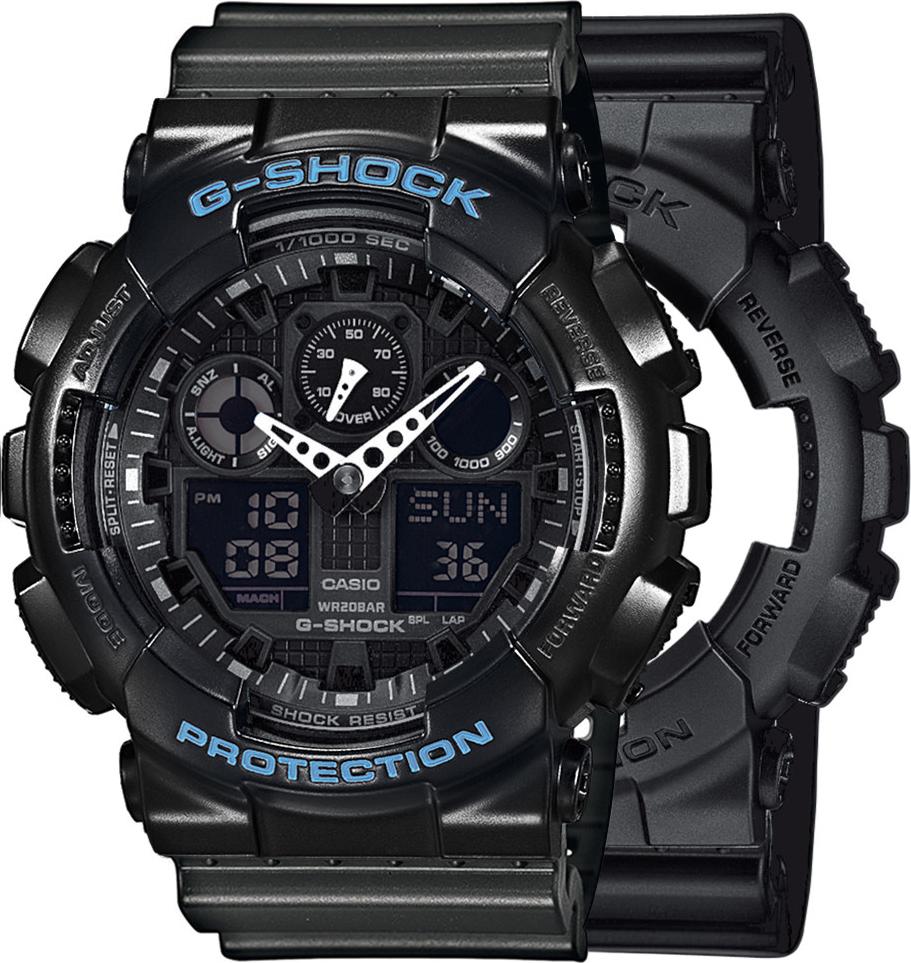 Zegarek Casio G-Shock SET GA-100-1A1ER + BEZEL 10514393 + PASEK 10467764 20BAR