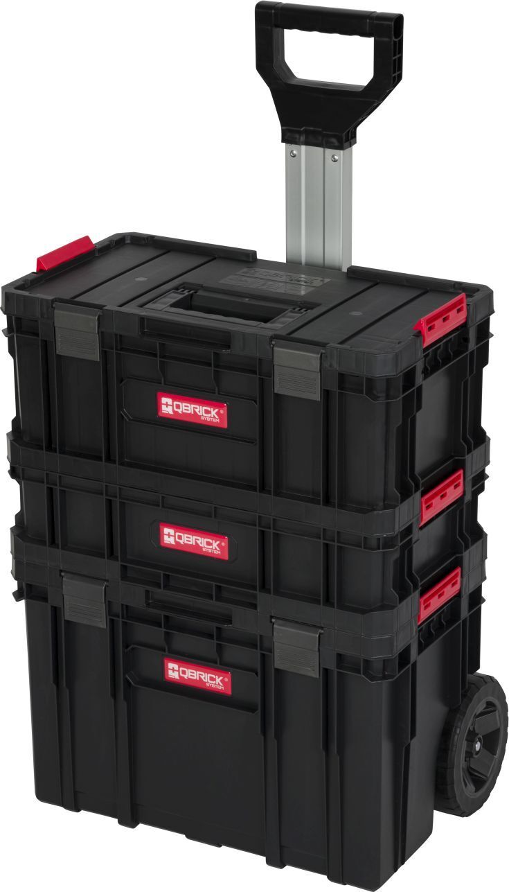Kreher Technik XL Werkzeugtrolley, Werkstattkoffer Set 3, Werkstattwagen Set 3 aus Q-Brick Serie mit viel Zubehör! B x T x H in cm: 53 x 38 x 98 cm