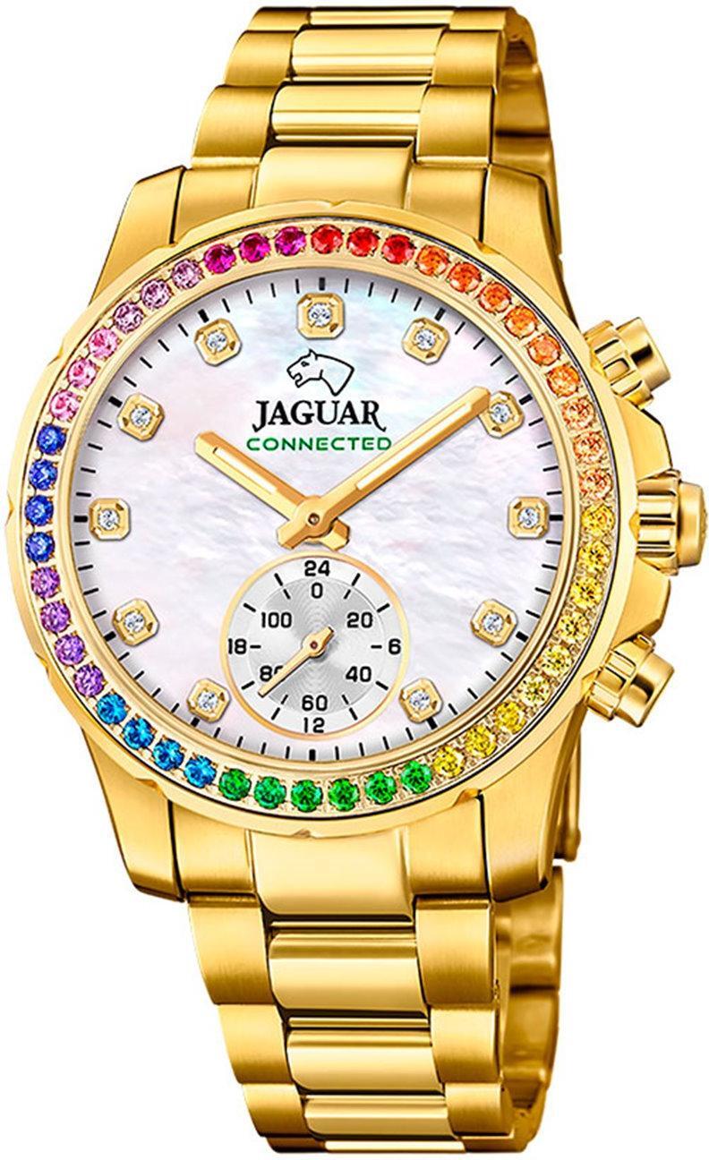 Jaguar Dámske multifunkčné hodinky Pripojené športové elegantné z nehrdzavejúcej ocele zlaté UJ983/4