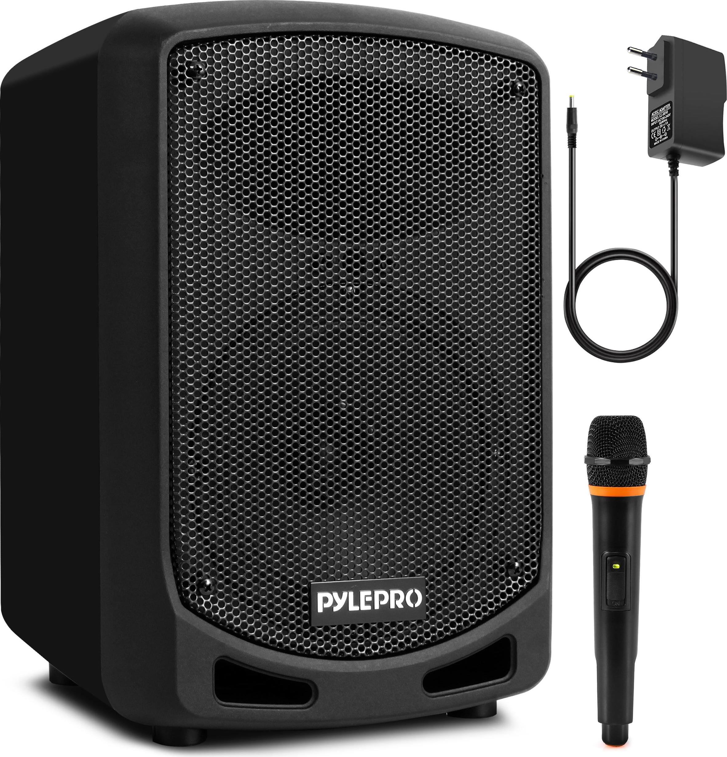 Pyle PA Musikbox, Partybox, Tragbare Karaoke Maschine mit Mikrofon, Party Lautsprecher mit Bluetooth, Sound Anlage 6,5'' Subwoofer, PA Anlage Komplettset, Karaoke Set LED-Akku-Anzeige, MP3/USB/SD 600W