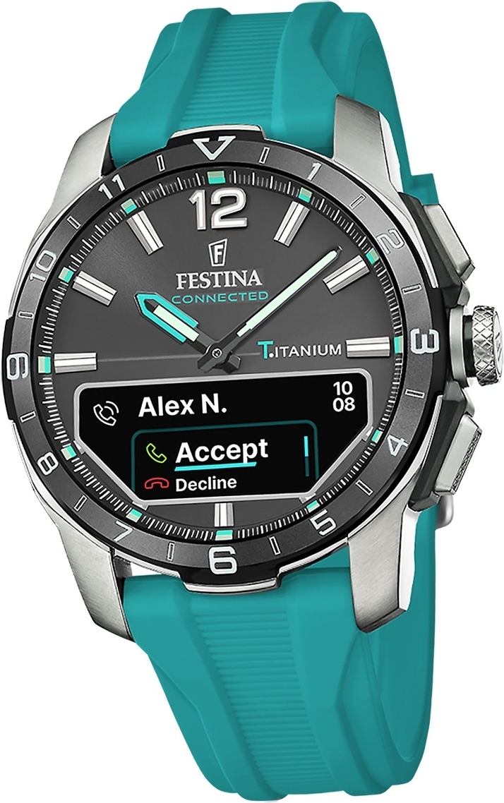 Pánske hodinky Festina silikónové tyrkysové Festina Connected watch D2UF23000/5
