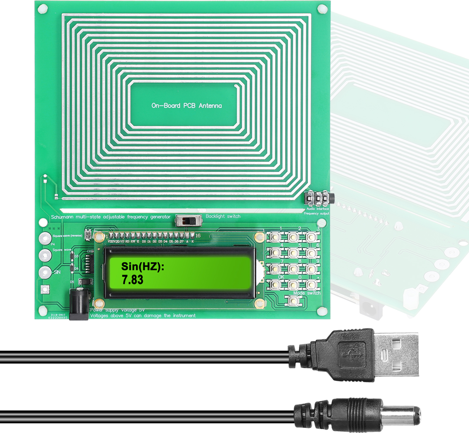 Cocosity Einstellbarer Schumann-Resonanz-Ultratieffrequenz-Impulswellengenerator (0,001 Hz – 200 kHz, 7,83 Hz)
